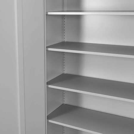 Szafa biurowa metalowa na dokumenty Mega-M pełne drzwi S-120 cm G-40 cm H-185 cm szara