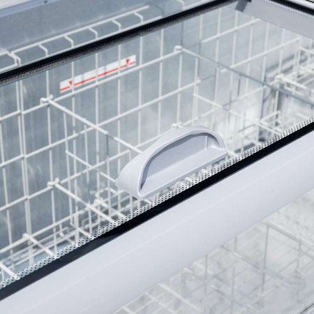 Zamrażarka skrzyniowa przeszklony panoramiczny front766 L Mega-M OZI i250 NoFrost