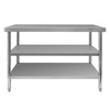 Stół ze stali nierdzewnej centralny z 2-półkami Mega-M X STANDARD S-120 cm G-60 cm H-85 cm N