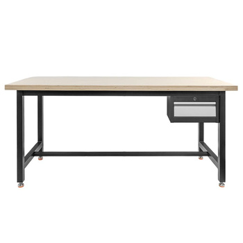 Stół warsztatowy Mega-M S-180 cm + szafka 1 szuflada system 01 grafit/front szary N