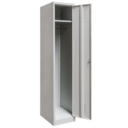 Szafka ubraniowa BHP Mega-M J-40 1 drzwiowa szara S-36 cm G-50 cm H-180 cm skręcana N
