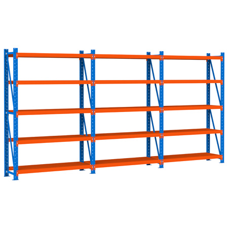 Regał magazynowy 15-półkowy Mega-M FORTIS LIGHT H-200 cm L-585 cm G-50 cm