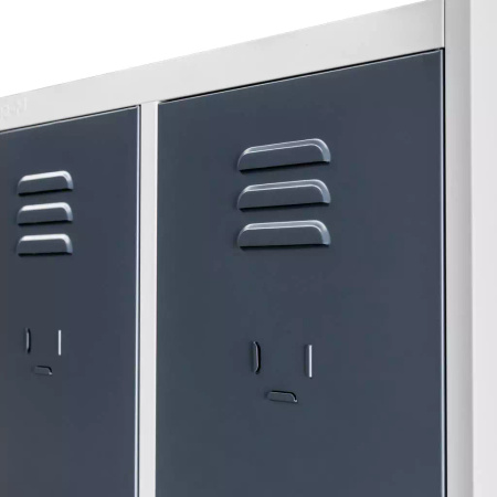 Szafka BHP ubraniowa Mega-M pracownicza 2-drzwiowa S-80 cm szara/grafitowy front