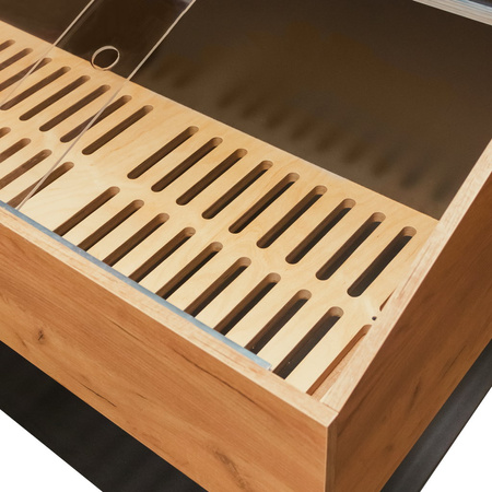 Regał na pieczywo promocyjne Mega-M H-138.5 cm L-122 cm G-98.5 cm dąb kraft