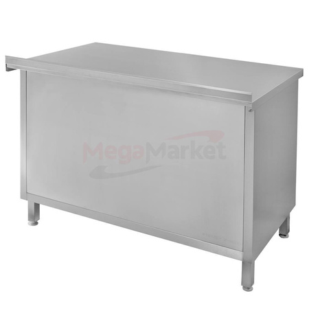 Stół gastronomiczny ze stali nierdzewnej spawany przyścienny z szafką Mega-M 120x60x85 cm