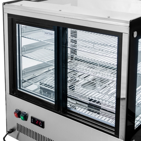 Witryna grzewcza nastawna Mega-M ELSA MINI  S66H S-66 cm G-53 cm H-69 cm inox N