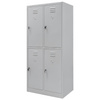 Szafka ubraniowa skrytkowa BHP Mega-M J-80/4 4 drzwiowa szara S-80 cm G-50 cm H-180 cm skręcana N