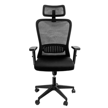 Fotel biurowy obrotowy FURVERO Norma BP/A1D/L1D/H1D czarny spełnia wymogi BHP