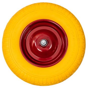 Koło do taczki pełne 4.00-8PU średnica 39 cm z ośką 15cm poliuretan