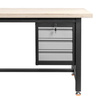 Szafka narzędziowa Mega-M do stołów warsztatowych 3 szuflady S-37 cm x G-48,6 cm x H-50 cm system 01 grafit/front szary N