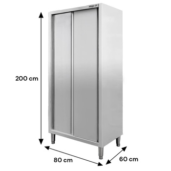 Szafa gastronomiczna przelotowa Mega-M 2-drzwiowa 100x60x200 cm stal nierdzewna