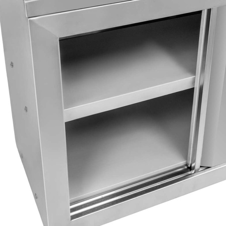 Szafka wisząca ze stali nierdzewnej z drzwiami przesuwnymi Mega-M S-100 cm G-40 cm H-60 cm N