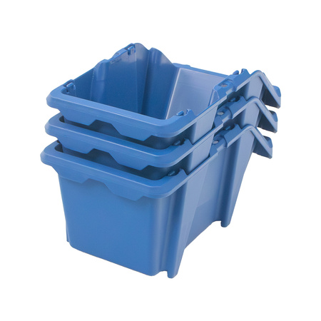 Pojemnik magazynowy kuweta warsztatowa Mega-M 20x30x13 cm plastikowy niebieski M - zestaw 20 szt.