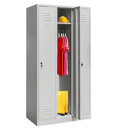 Szafka ubraniowa BHP Mega-M J-90 3 drzwiowa szara S-90 cm G-50 cm H-180 cm skręcana N