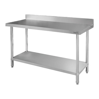 Stół ze stali nierdzewnej przyścienny z półką Mega-M STANDARD S-150 cm G-70 cm H-85 cm N