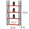 Regał magazynowy 4-półkowy Mega-M FORTIS H-200 cm L-167 cm G-40 cm moduł bazowy N