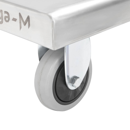 Wózek transportowy ze stali nierdzewnej ze składaną rączką Mega-M 73x48x89 cm