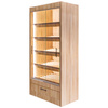 Regał na pieczywo z szybą Mega-M H-205 cm L-100 cm G-58 cm dąb amerykański