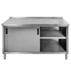 Stół gastronomiczny ze stali nierdzewnej spawany przyścienny z szafką Mega-M 150x60x85 cm