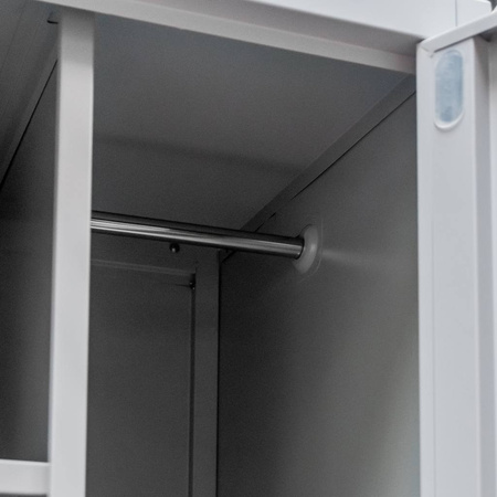 Szafa gospodarcza socjalna Mega-M 1-drzwiowa z półkami S-50 cm szara