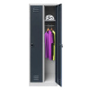 Szafka ubraniowa BHP Mega-M J-60 2 drzwiowa szara/ grafitowy front  S-60 cm G-50 cm H-180 cm skręcana N
