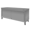 Stół gastronomiczny ze stali nierdzewnej centralny z szafką Mega-M 180x70x85 cm
