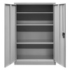 Szafa biurowa metalowa na dokumenty Mega-M pełne drzwi S-90 cm G-40 cm H-140 cm szara