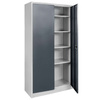 Szafa biurowa metalowa na dokumenty FURVERO W-101 S/G pełne drzwi S-90 cm G-40 cm H-185 cm szara grafitowy front
