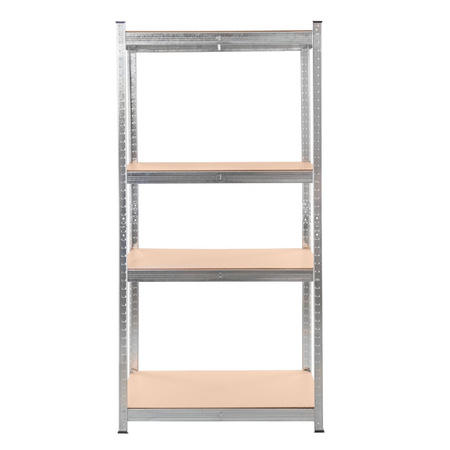 Regał magazynowy Mega-M BASIC H-160 cm L-80 cm G-40 cm 4 półki z MDF 4 mm 175 kg ocynk
