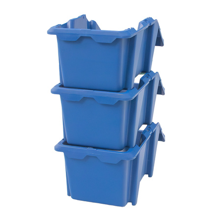 Pojemnik magazynowy Mega-M kuweta warsztatowa S plastikowa 155x250x120 mm niebieski (pakiet 6 szt.) N