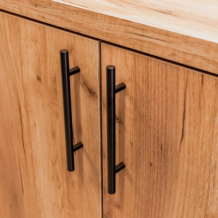 Szafka biurowa na segregatory Mega-M L-70 cm G-35 cm H-120 cm dąb kraft/czarny