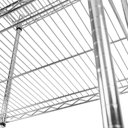 Regał gastronomiczny druciany chromowany Mega-M 4-półkowy 60x60x180 cm