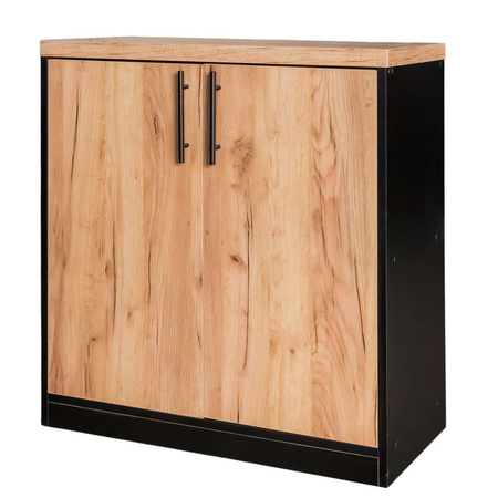 Szafka biurowa na segregatory Mega-M L-80 cm G-35 cm H-85cm dąb kraft/czarny