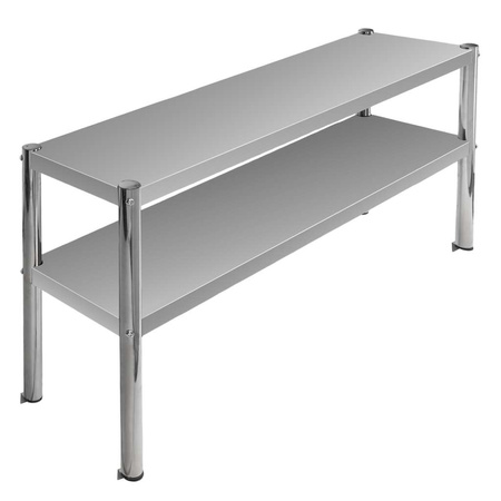 Nadstawka 2-półkowa na stół ze stali nierdzewnej Mega-M S-120 cm G-30 cm H-60 cm N