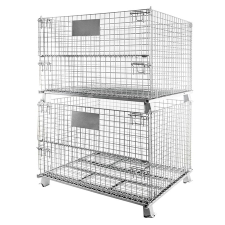 Pojemnik siatkowy Gitterbox S-120 cm G-100 cm H-89 cm oczko 5x5 cm wzmacniany z otwieranym bokiem ocynk N