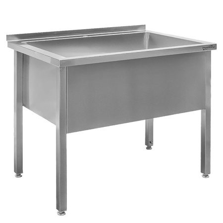 Basen ze stali nierdzewnej przyścienny  spawany Mega-M S-120 cm G-60 cm H- 85 cm N