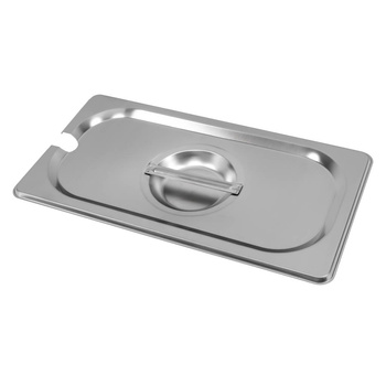 Pokrywka do GN 1/3 ze stali nierdzewnej Mega-M 32,5x17,6 cm z wycięciem na chochlę