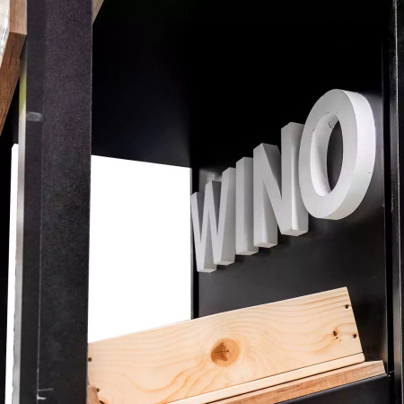 Regał na wino Mega-M H-205 cm L-86.5 cm G-58.5 cm czarny/dąb kraft