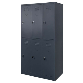 Szafka skrytkowa BHP Mega-M 6 skrytkowa 90x50x180 cm grafitowa