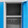Szafka BHP ubraniowa Mega-M pracownicza 2-drzwiowa S-60 cm szara/niebieski front WYSYŁKA PALETOWA