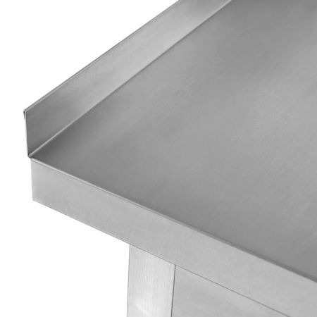 Stół gastronomiczny ze stali nierdzewnej spawany przyścienny z szafką Mega-M 180x60x85 cm