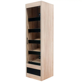 Regał na pieczywo z szybą Mega-M H-205 cm L-60 cm G-58 cm dąb sonoma