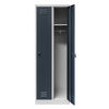 Szafka ubraniowa BHP Mega-M J-60 2 drzwiowa szara/ grafitowy front  S-60 cm G-50 cm H-180 cm skręcana N