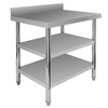 Stół gastronomiczny ze stali nierdzewnej przyścienny z 2 półkami Mega-M X STANDARD 80x60x85 cm
