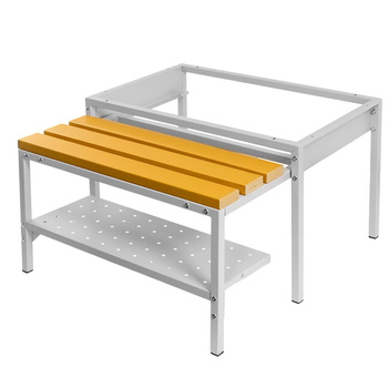 Podstawa z wysuwaną ławeczką WPC pod szafkę BHP wraz z półką na buty Mega-M 80x80x43 cm skręcana