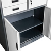 Szafa biurowa metalowa Mega-M WENUS W-16 na akta z sejfem grafitowa / szary front S- 90 cm G- 40 cm H-185 cm skręcana N