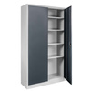 Szafa biurowa metalowa na dokumenty Mega-M pełne drzwi S-100 cm G-40 cm H-185 cm szara grafitowy front