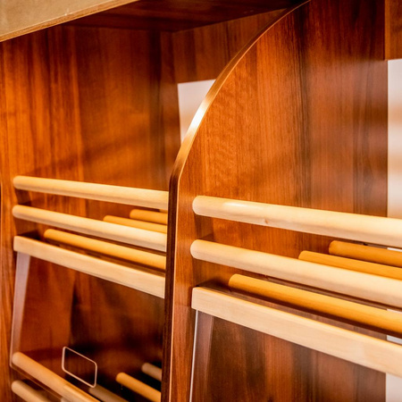 Regał na pieczywo H-200 cm L-100 cm G-50 cm plexi oświetlenie LED orzech ecco