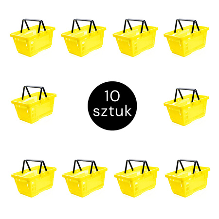 Koszyk sklepowy zakupowy Mega-M żółty ZESTAW 10 szt