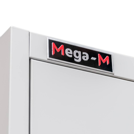 Szafa gospodarcza socjalna Mega-M 2-drzwiowa z półkami S-90 cm szara